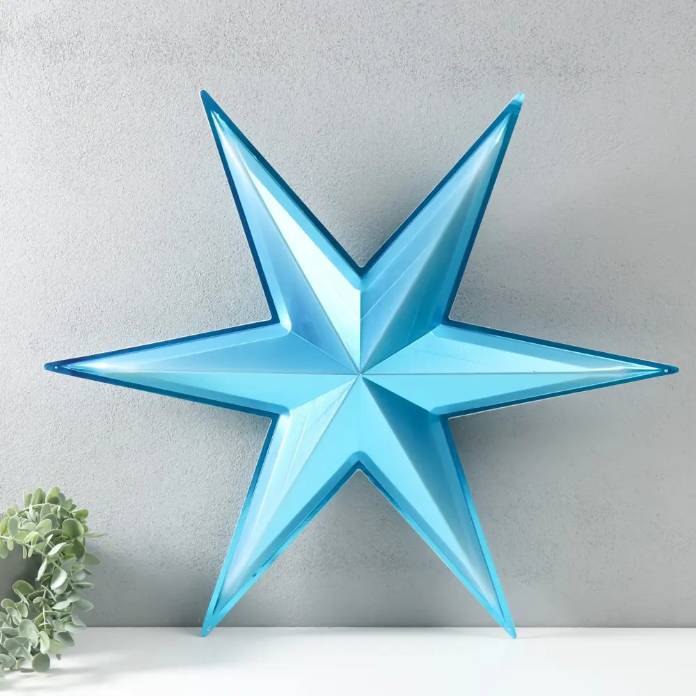 Фото 3 Новогодняя фигурка Звезда Остроконечная большая голубой металлик 55.7x64 см Фото 3 Новогодняя фигурка Звезда Остроконечная большая голубой металлик 55.7x64 см