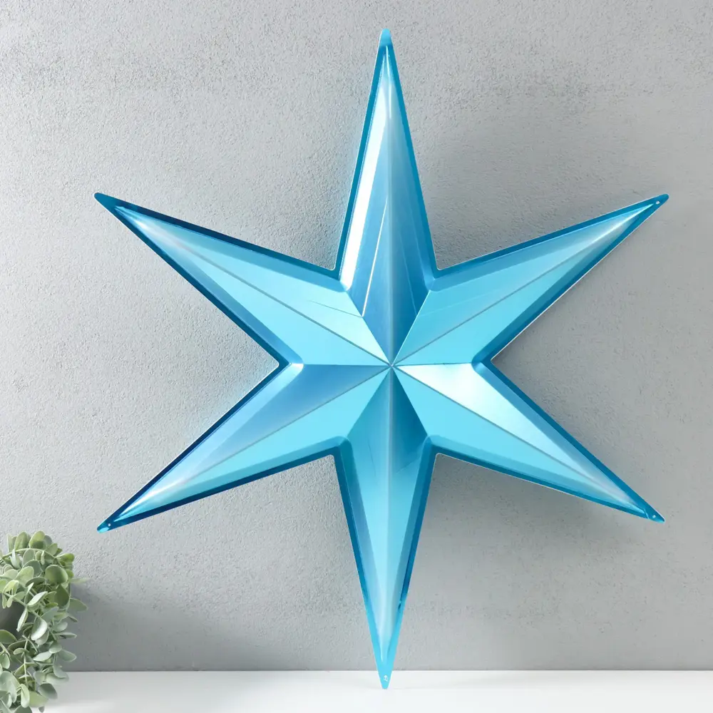 Фото 2 Новогодняя фигурка Звезда Остроконечная большая голубой металлик 55.7x64 см Фото 2 Новогодняя фигурка Звезда Остроконечная большая голубой металлик 55.7x64 см