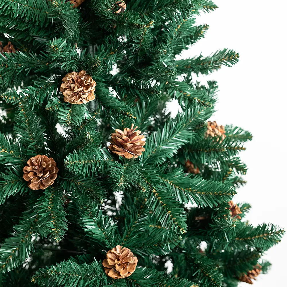 Фото 2 Ель новогодняя искусственная 385-371 С шишками 180 см Фото 2 Ель новогодняя искусственная 385-371 С шишками 180 см