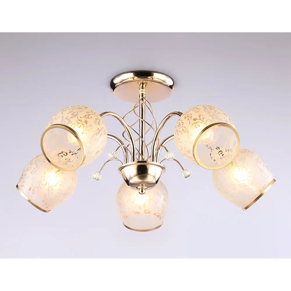 Фото Люстра на штанге AMBRELLA LIGHT TR3189 Traditional 5 ламп 12 м² цвет белый Фото Люстра на штанге AMBRELLA LIGHT TR3189 Traditional 5 ламп 12 м² цвет белый