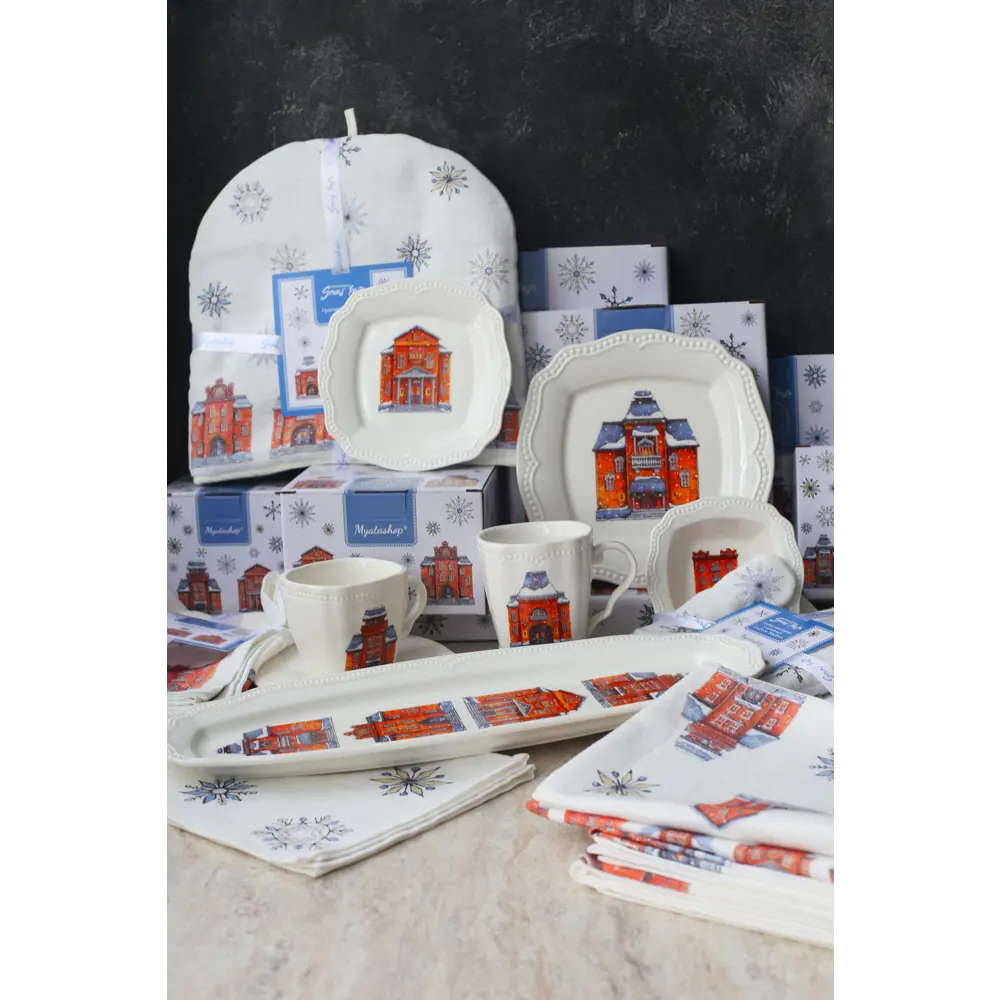 Фото 3 Скатерть на стол Myatashop Snow Town прямоугольная 45x145 см, цвет натуральный белый Фото 3 Скатерть на стол Myatashop Snow Town прямоугольная 45x145 см, цвет натуральный белый