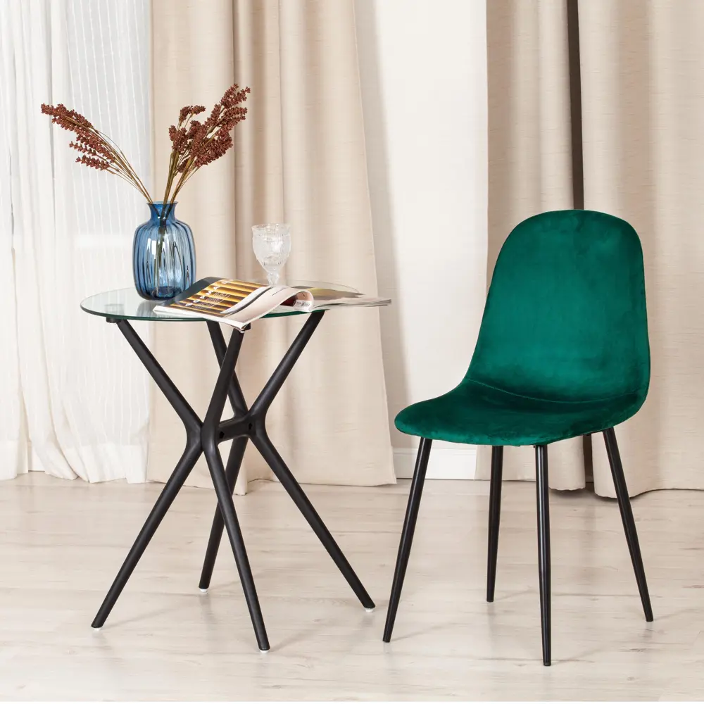 Фото 3 Комплект стульев 4 шт Tetchair Breeze 53x53x44 см вельвет цвет изумрудный Фото 3 Комплект стульев 4 шт Tetchair Breeze 53x53x44 см вельвет цвет изумрудный