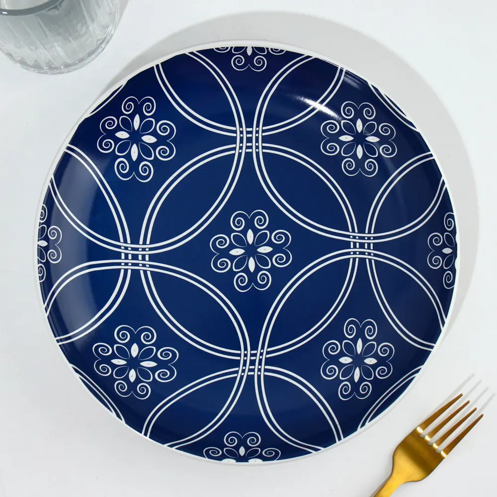 Фото 2 Тарелка Dolce Ceramo Марокко 22.5 см керамика цвет синий Фото 2 Тарелка Dolce Ceramo Марокко 22.5 см керамика цвет синий