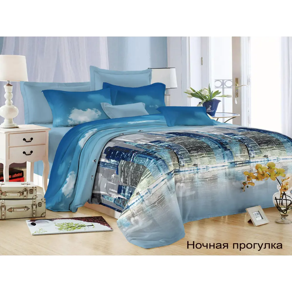 Фото Комплект постельного белья Эльф Felicita 1173-Ночная прогулка, евро, полиэстер, разноцветный Фото Комплект постельного белья Эльф Felicita 1173-Ночная прогулка, евро, полиэстер, разноцветный