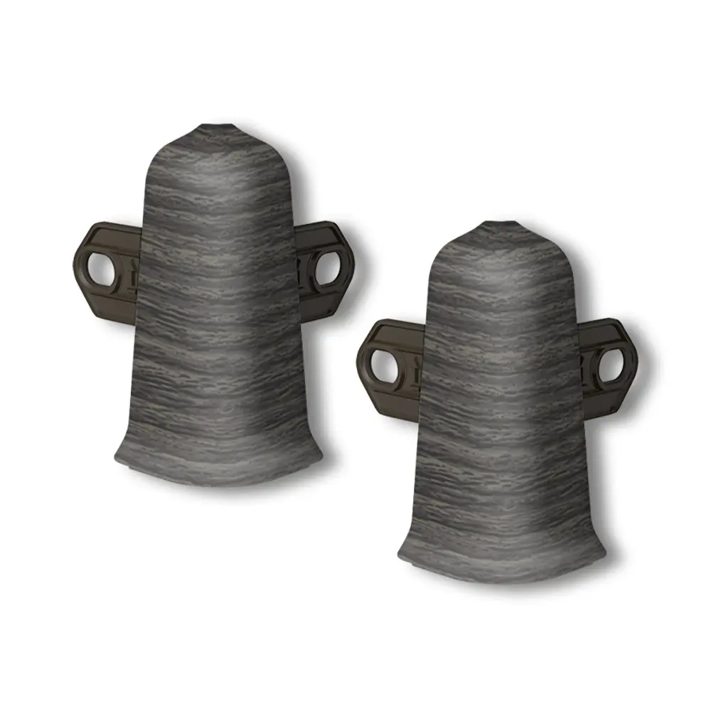 Фото Угол наружный (внешний) с крепежом для плинтуса Деконика 352 Каштан серый 55 мм 10 шт