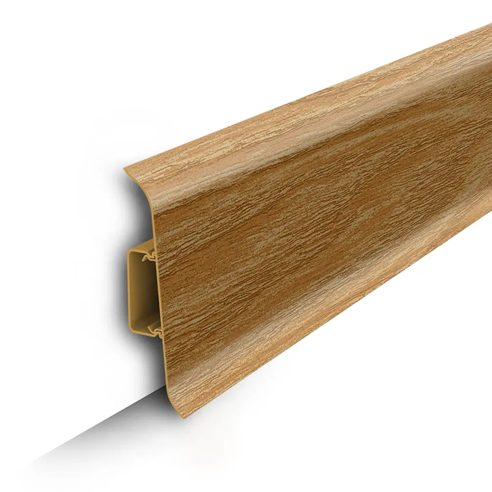 Фото Плинтус напольный с центральной планкой Идеал Классик 206 Дуб коньячный 85x22x2200 мм 6 шт Фото Плинтус напольный с центральной планкой Идеал Классик 206 Дуб коньячный 85x22x2200 мм 6 шт