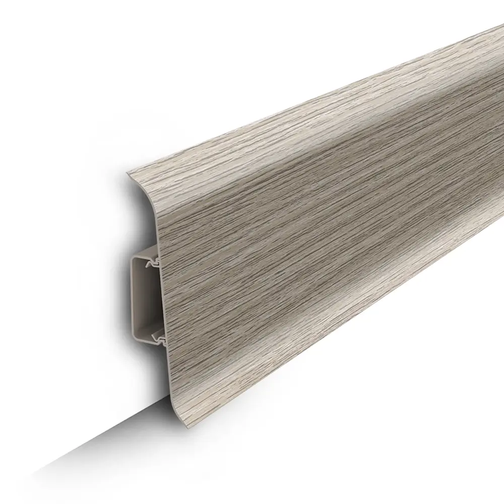 Фото Плинтус напольный с центральной планкой Идеал Классик 251 Ясень 85x22x2200 мм 6 шт Фото Плинтус напольный с центральной планкой Идеал Классик 251 Ясень 85x22x2200 мм 6 шт