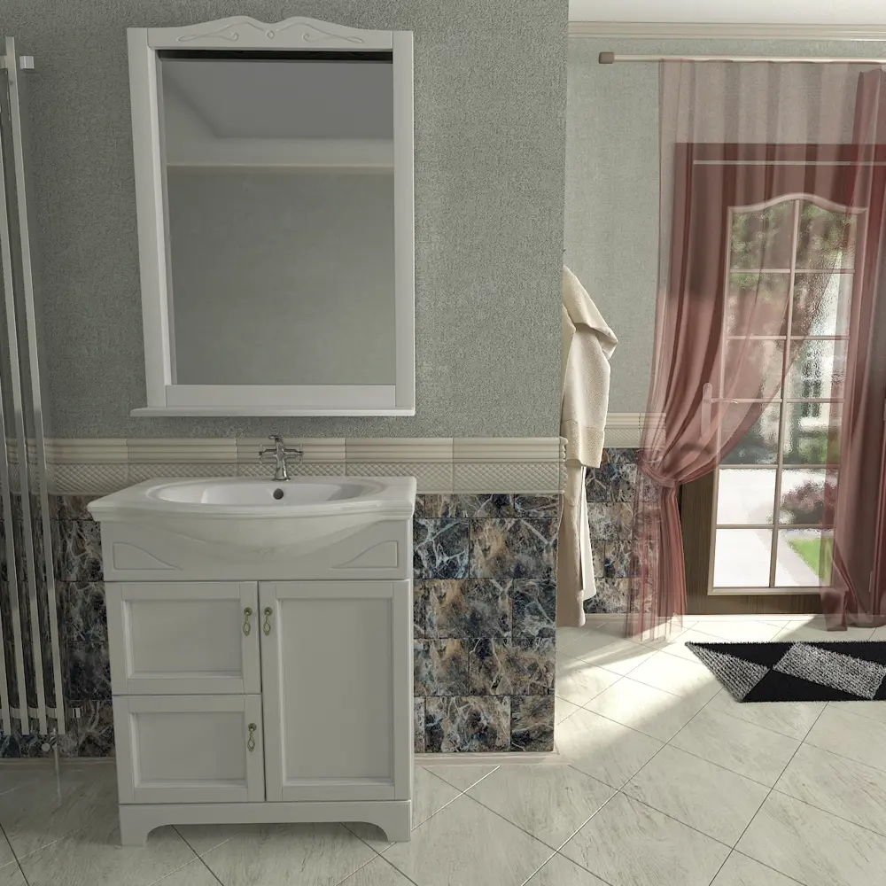 Фото 2 Тумба под раковину Orange Классик LMF7-75TU3+Ra с раковиной напольная 75 см, молочный белый Фото 2 Тумба под раковину Orange Классик LMF7-75TU3+Ra с раковиной напольная 75 см, молочный белый