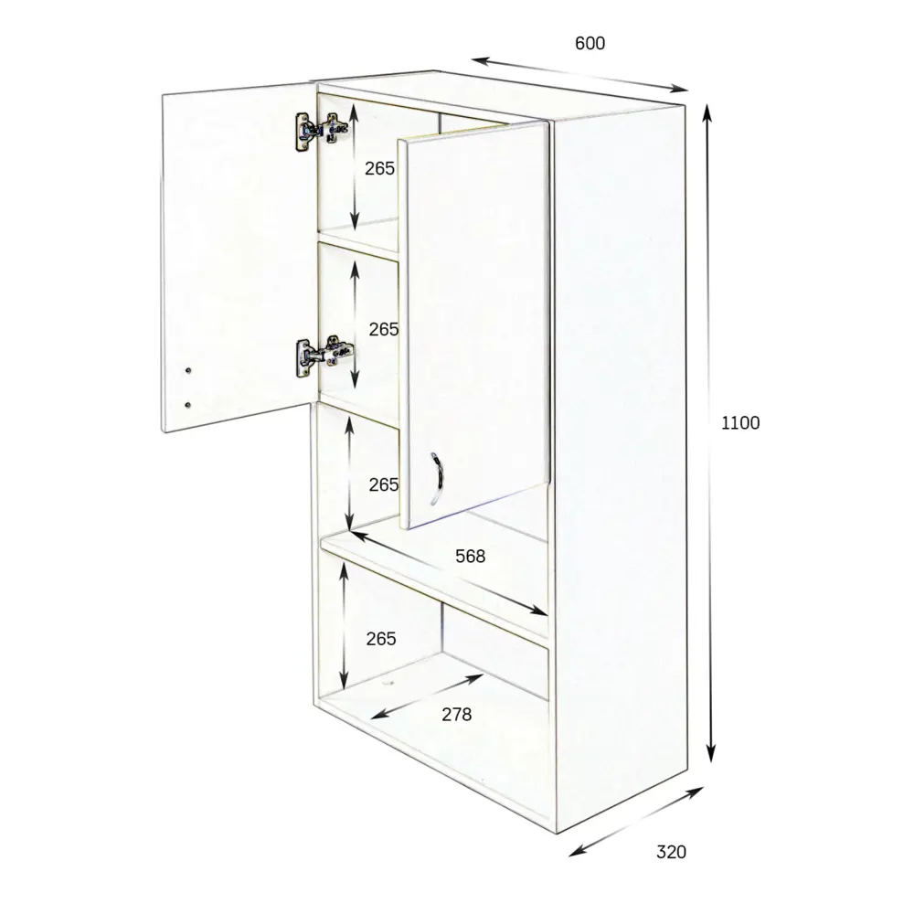 Фото 9 Шкаф подвесной Orange Смайл lmsm-60sr3 60x110см цвет белый Фото 9 Шкаф подвесной Orange Смайл lmsm-60sr3 60x110см цвет белый