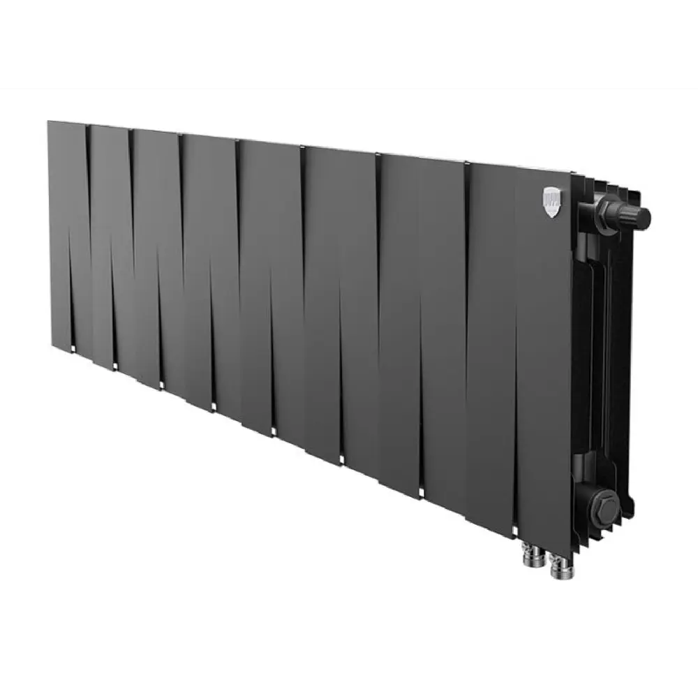 Фото Радиатор Royal thermo Pianoforte 300/128 биметалл 16 секций нижнее подключение цвет черный графитовый Фото Радиатор Royal thermo Pianoforte 300/128 биметалл 16 секций нижнее подключение цвет черный графитовый