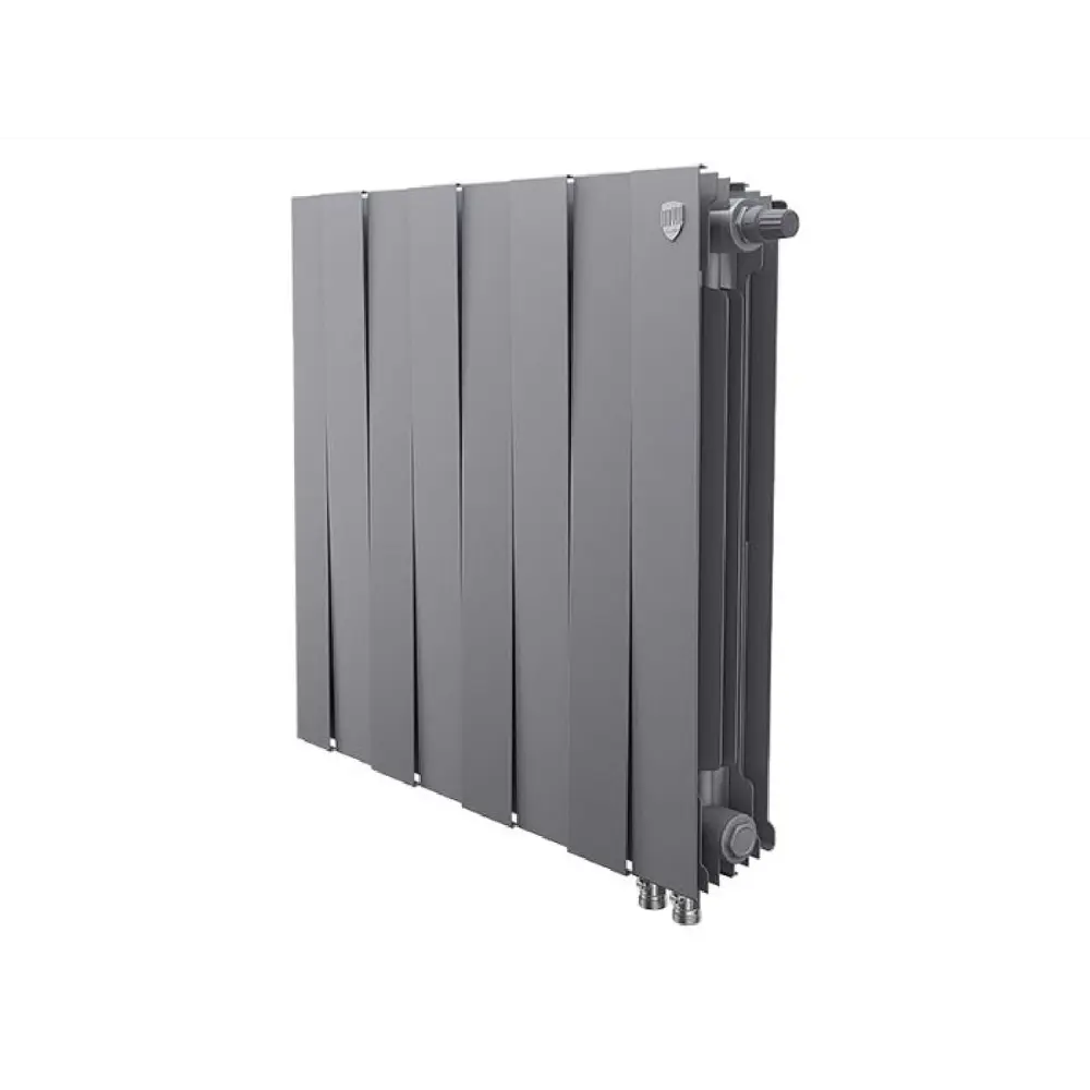 Фото Радиатор Royal thermo Pianoforte 500/64 биметалл 8 секций нижнее подключение цвет серебристый Фото Радиатор Royal thermo Pianoforte 500/64 биметалл 8 секций нижнее подключение цвет серебристый