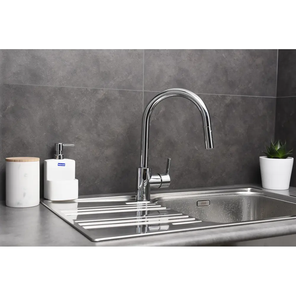 Фото 7 Смеситель для кухни GROHE Feel выдвижной, цвет хром Фото 7 Смеситель для кухни GROHE Feel выдвижной, цвет хром