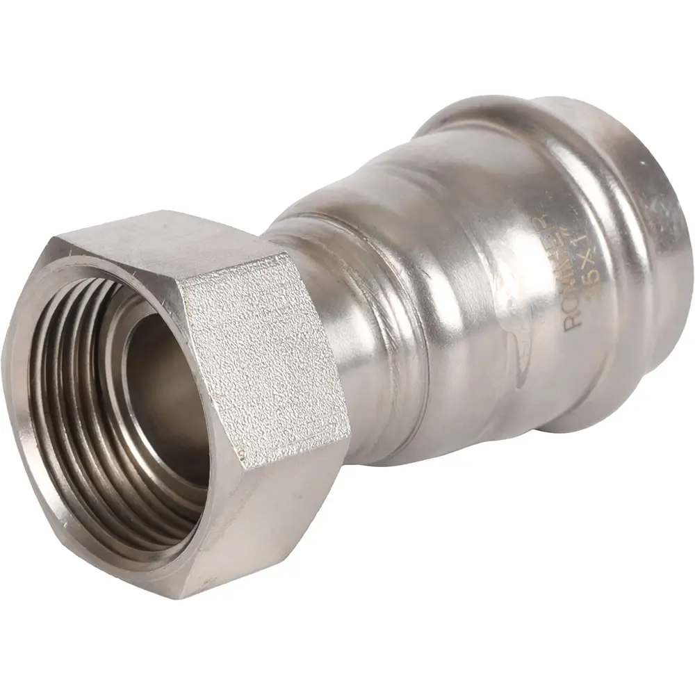 Фото Муфта переходная Rommer 1"x35 мм с накидной гайкой ВПр-ВР нержавеющая сталь Фото Муфта переходная Rommer 1"x35 мм с накидной гайкой ВПр-ВР нержавеющая сталь