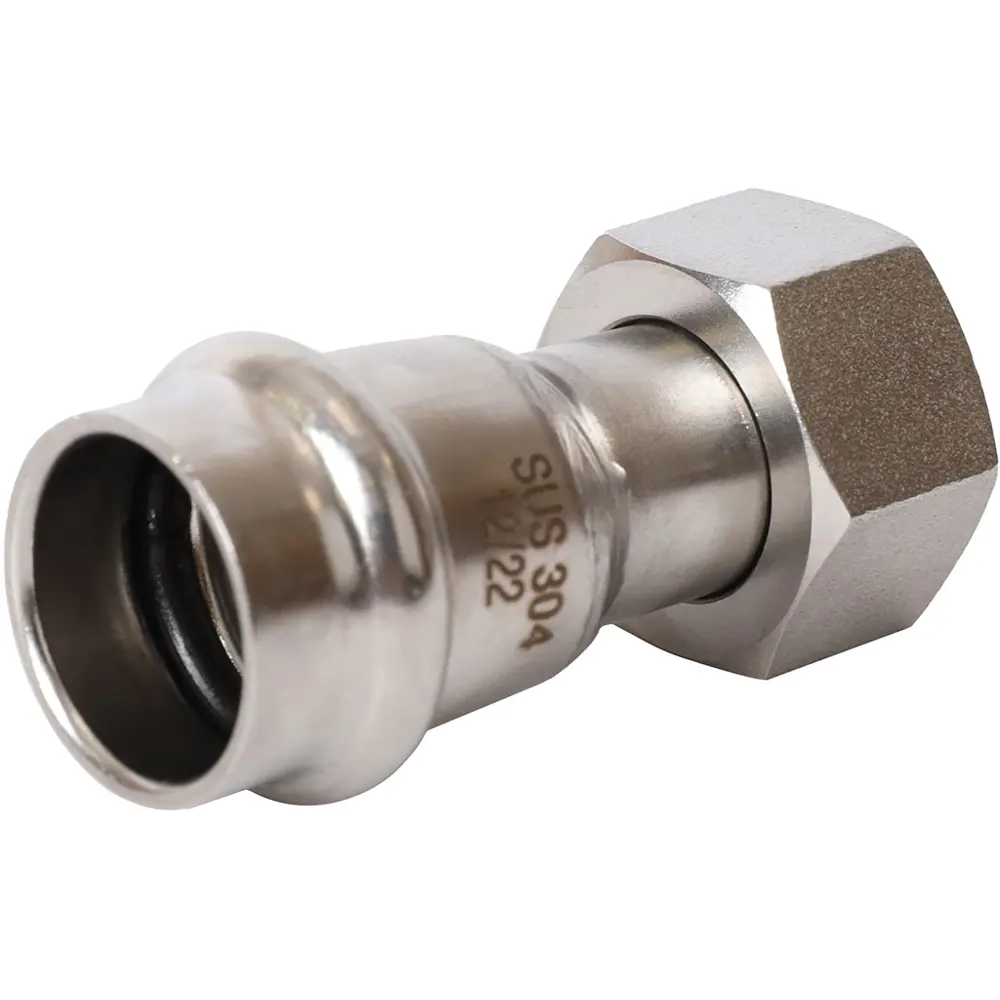 Фото Муфта переходная Rommer 1/2"x18 мм с накидной гайкой ВПр-ВР нержавеющая сталь Фото Муфта переходная Rommer 1/2"x18 мм с накидной гайкой ВПр-ВР нержавеющая сталь