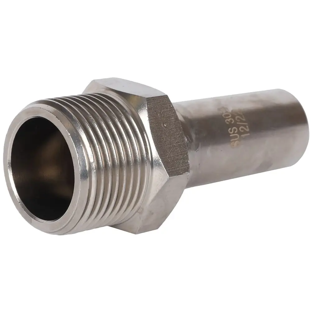 Фото Муфта переходная Rommer 3/4"x18 мм НПр-НР нержавеющая сталь Фото Муфта переходная Rommer 3/4"x18 мм НПр-НР нержавеющая сталь