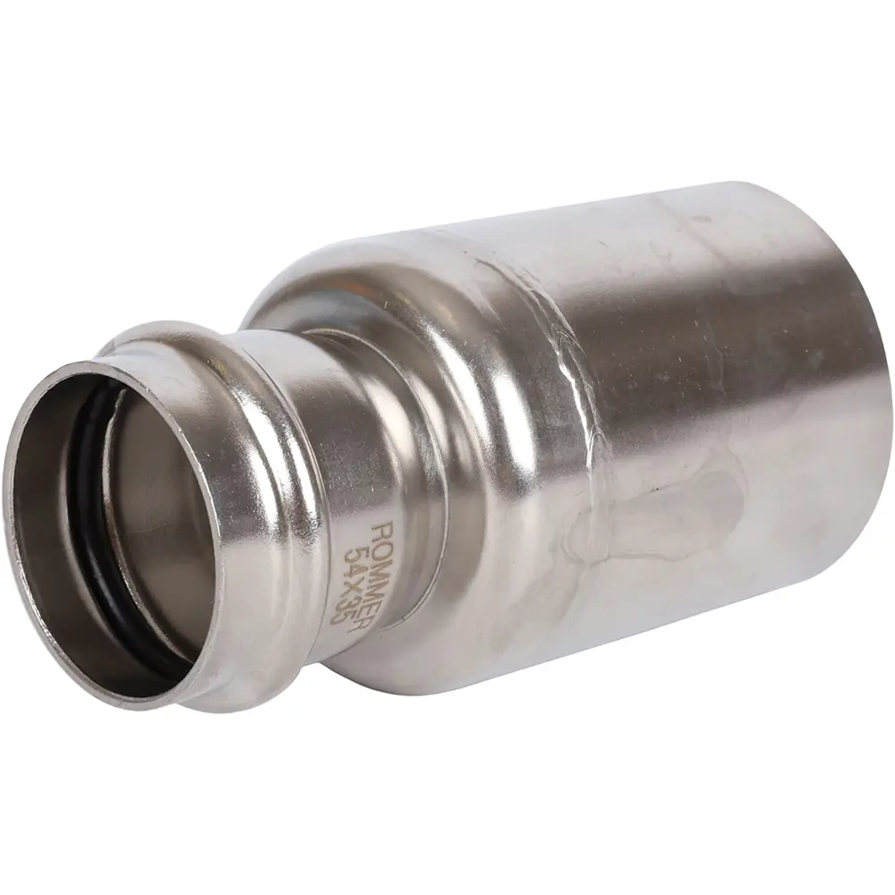 Фото Муфта переходная Rommer 54x35 мм ВПр-НПр нержавеющая сталь Фото Муфта переходная Rommer 54x35 мм ВПр-НПр нержавеющая сталь