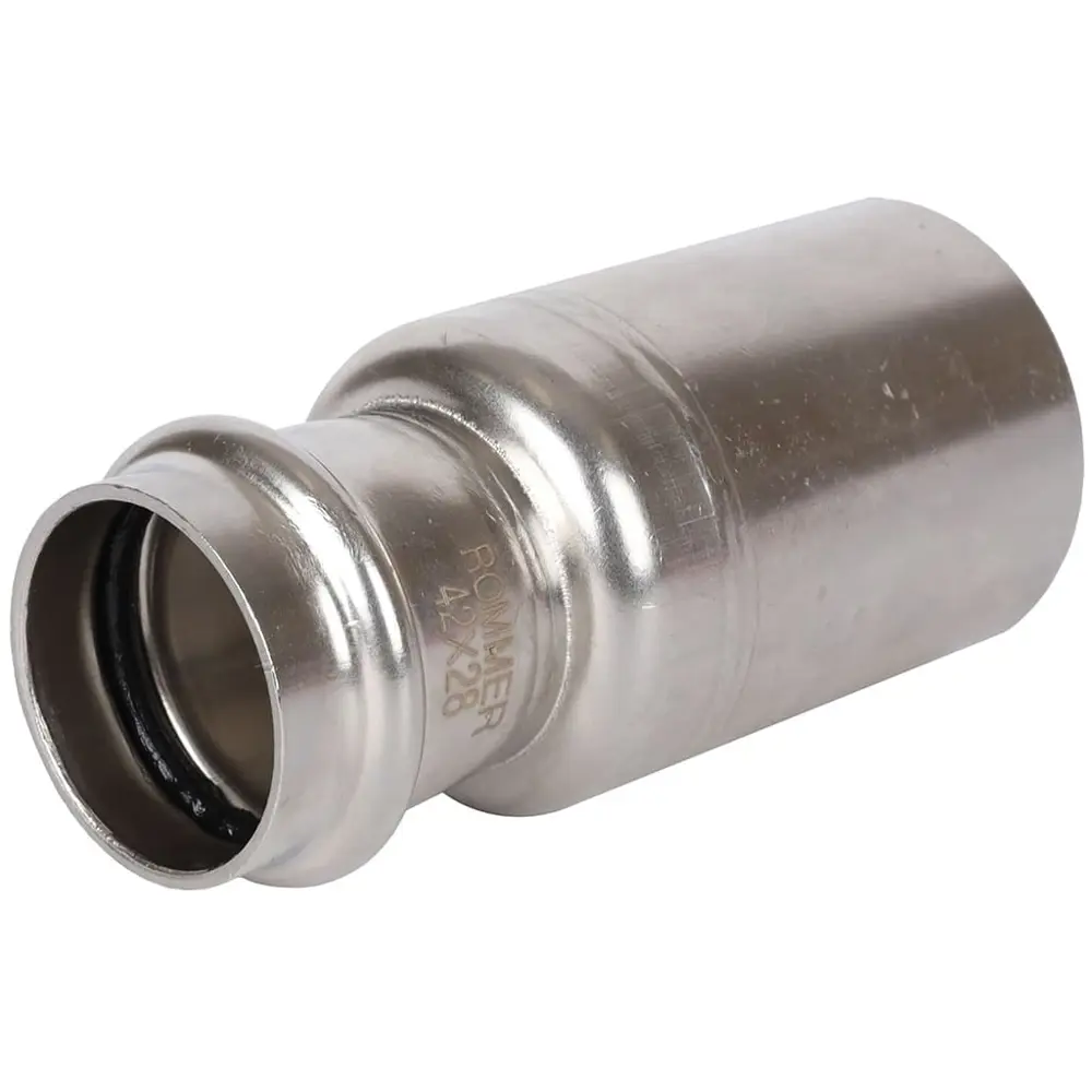 Фото Муфта переходная Rommer 42x28 мм ВПр-НПр нержавеющая сталь Фото Муфта переходная Rommer 42x28 мм ВПр-НПр нержавеющая сталь