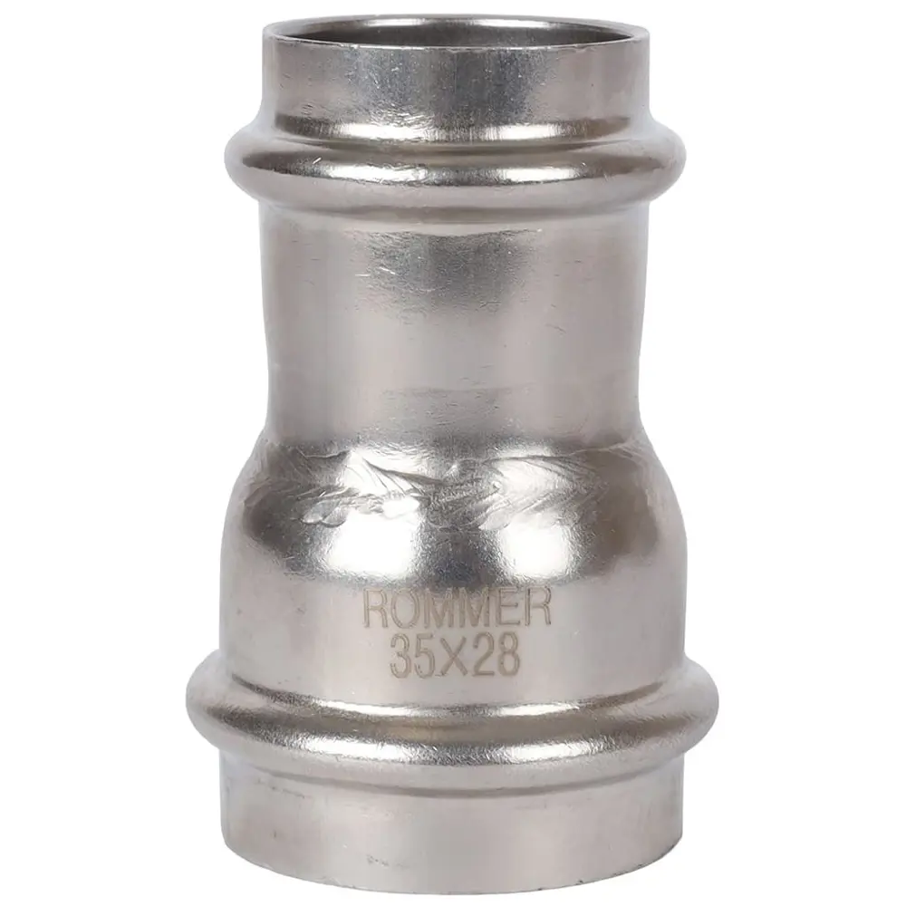 Фото Муфта переходная Rommer 35x28 мм ВПр нержавеющая сталь Фото Муфта переходная Rommer 35x28 мм ВПр нержавеющая сталь