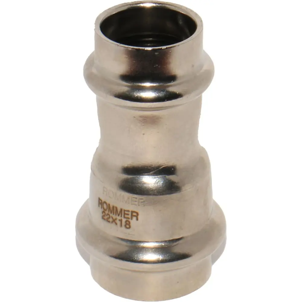 Фото Муфта переходная Rommer 22x18 мм ВПр нержавеющая сталь Фото Муфта переходная Rommer 22x18 мм ВПр нержавеющая сталь