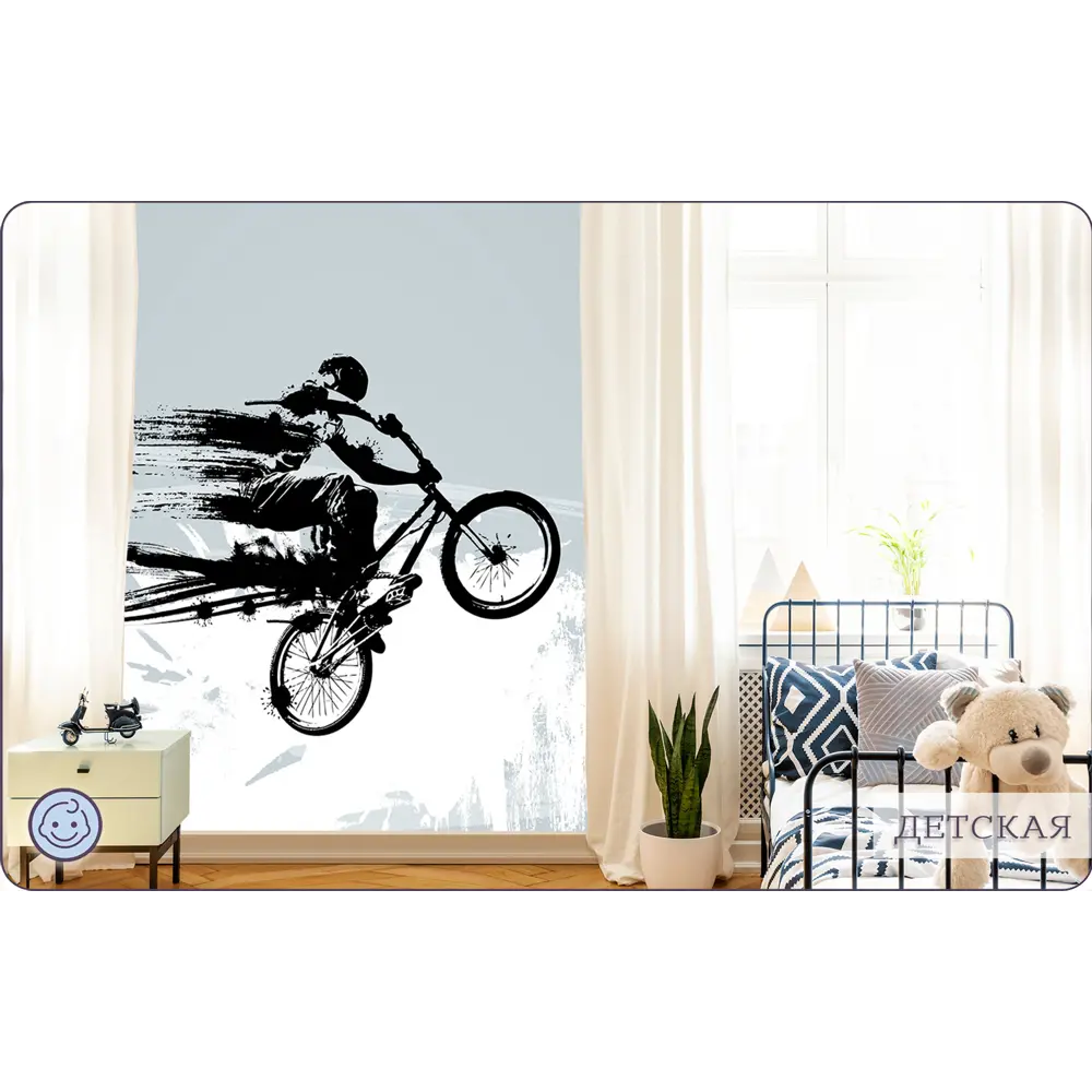 Фото 9 Фотообои флизелиновые Bartonwall 300x270 см Граффити Велосипед K11903 Фото 9 Фотообои флизелиновые Bartonwall 300x270 см Граффити Велосипед K11903