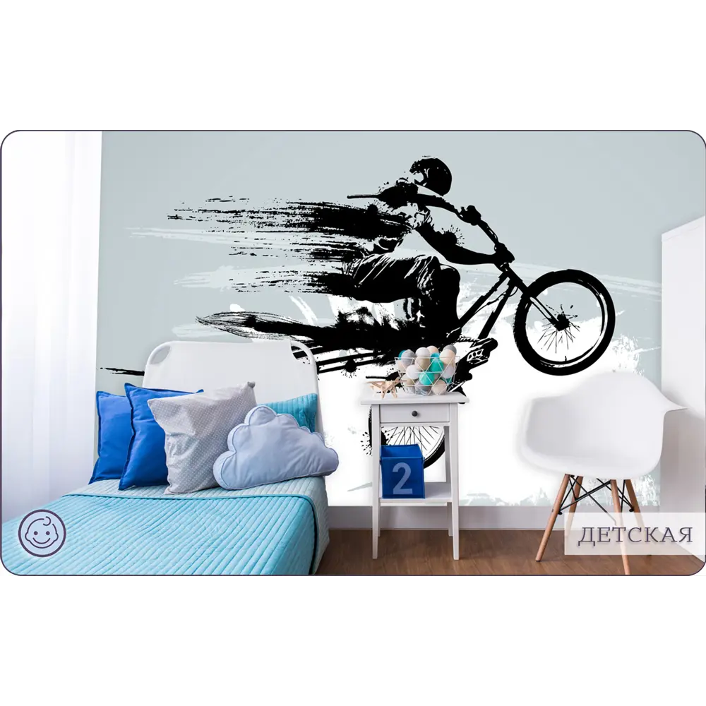 Фото 11 Фотообои флизелиновые Bartonwall 300x270 см Граффити Велосипед K11903 Фото 11 Фотообои флизелиновые Bartonwall 300x270 см Граффити Велосипед K11903