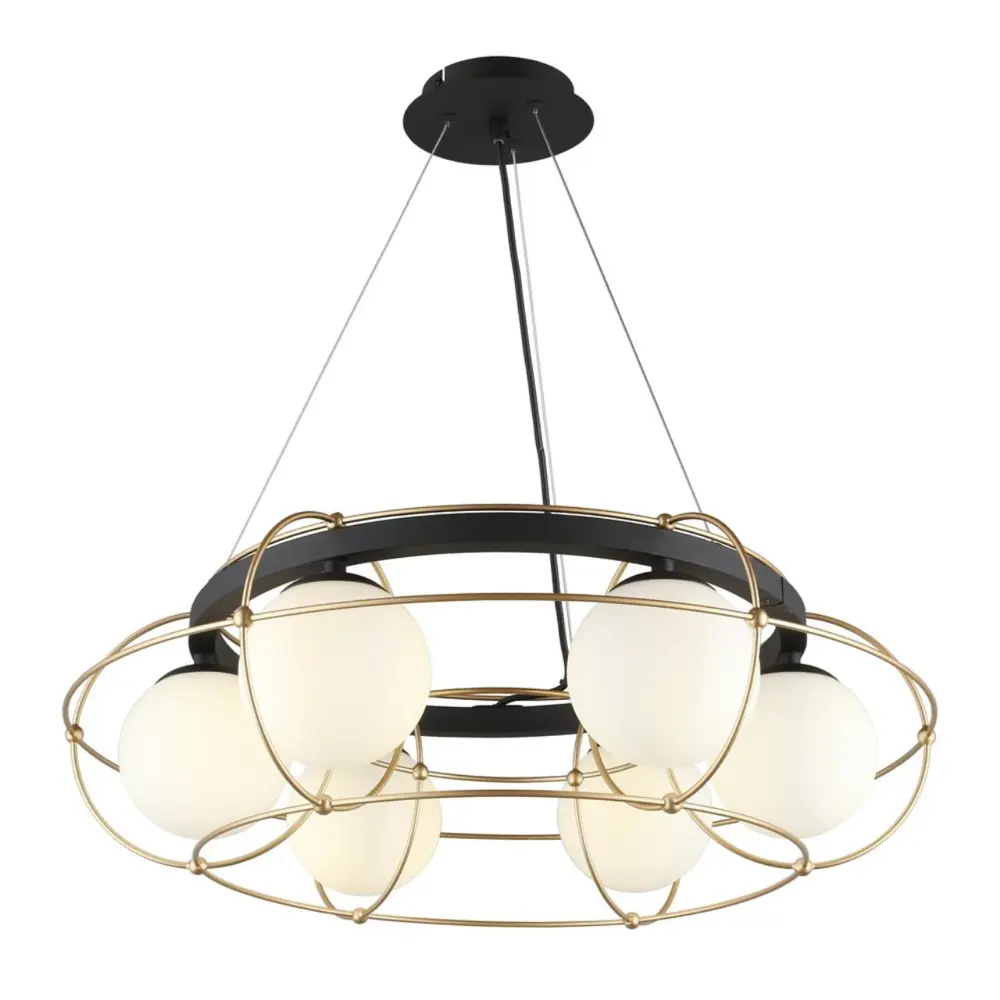 Фото Люстра подвесная Aployt Apl.160.30.713 6 ламп 12 м² цвет черный Фото Люстра подвесная Aployt Apl.160.30.713 6 ламп 12 м² цвет черный