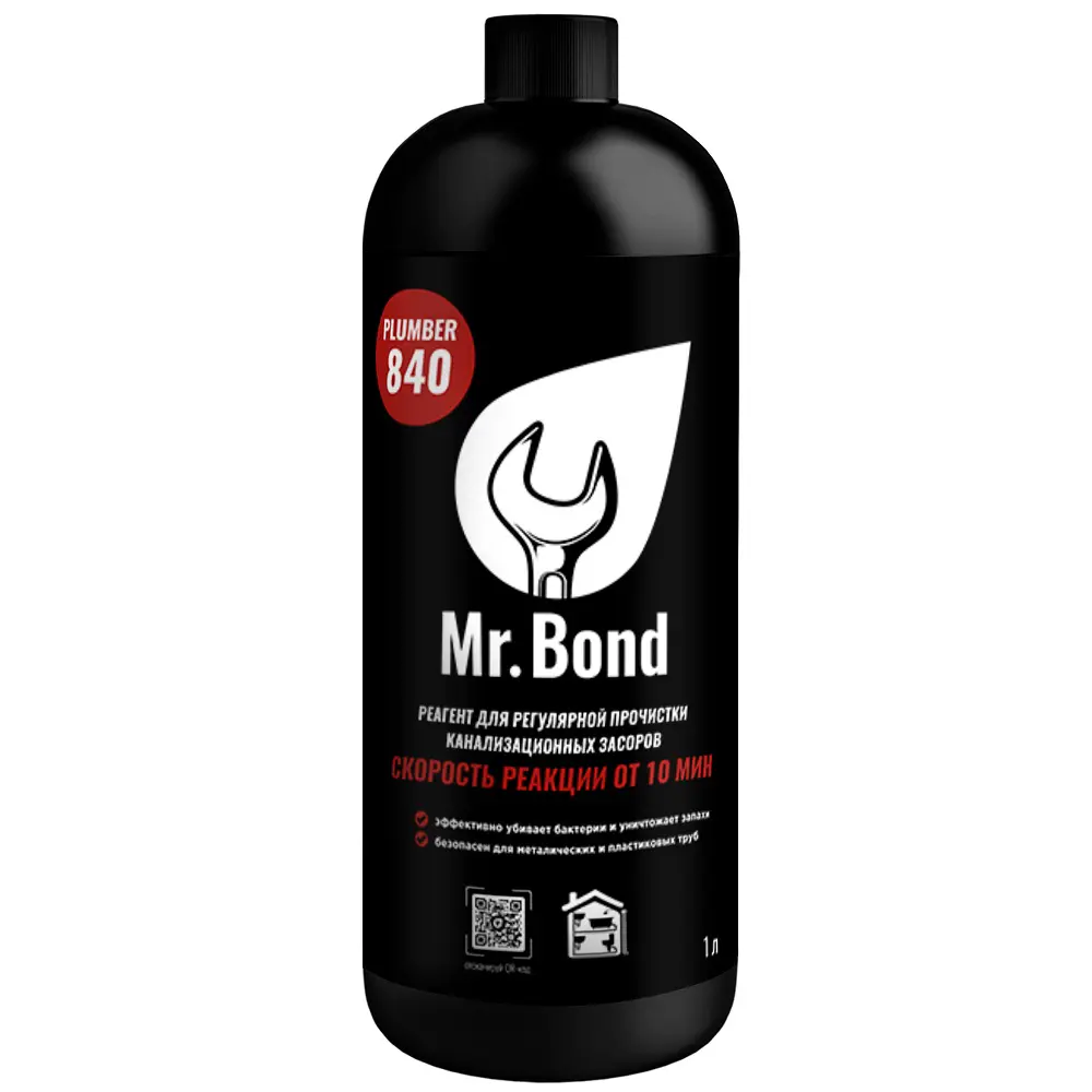 Фото Средство для удаления засоров Plumber 840 Mr.Bond 1 л Фото Средство для удаления засоров Plumber 840 Mr.Bond 1 л