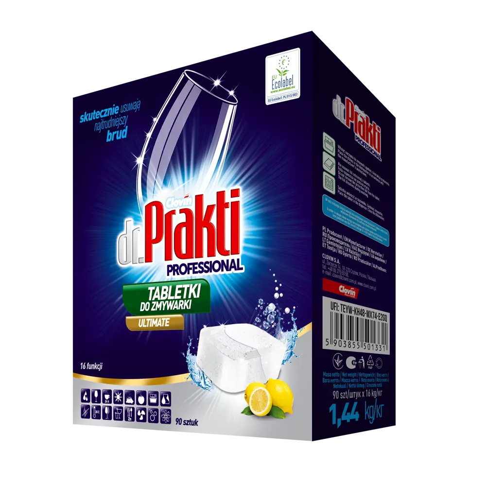 Фото Таблетки для посудомоечных машин Clovin dr.Prakti Professional 1.44 кг 90 шт Фото Таблетки для посудомоечных машин Clovin dr.Prakti Professional 1.44 кг 90 шт