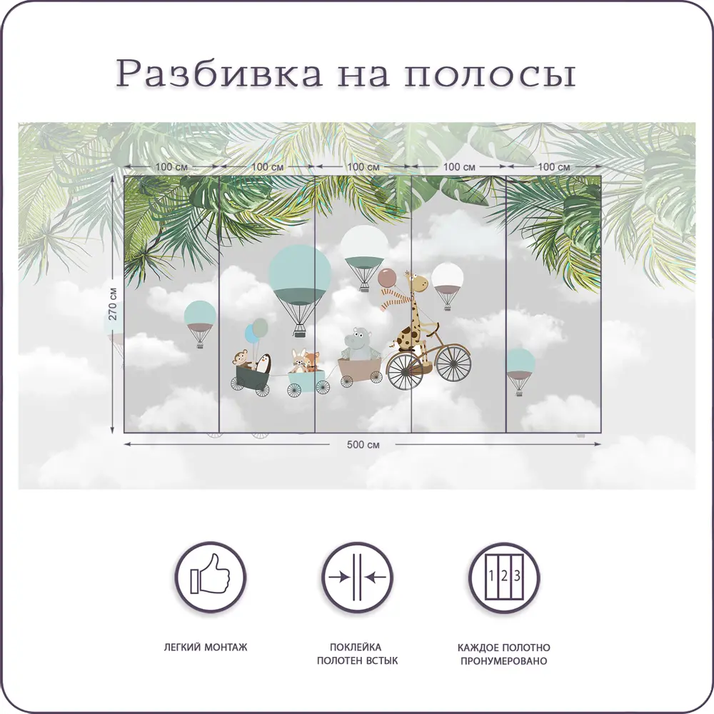 Фото 3 Фотообои флизелиновые Bartonwall 500x270 см Сказочные животные K01205