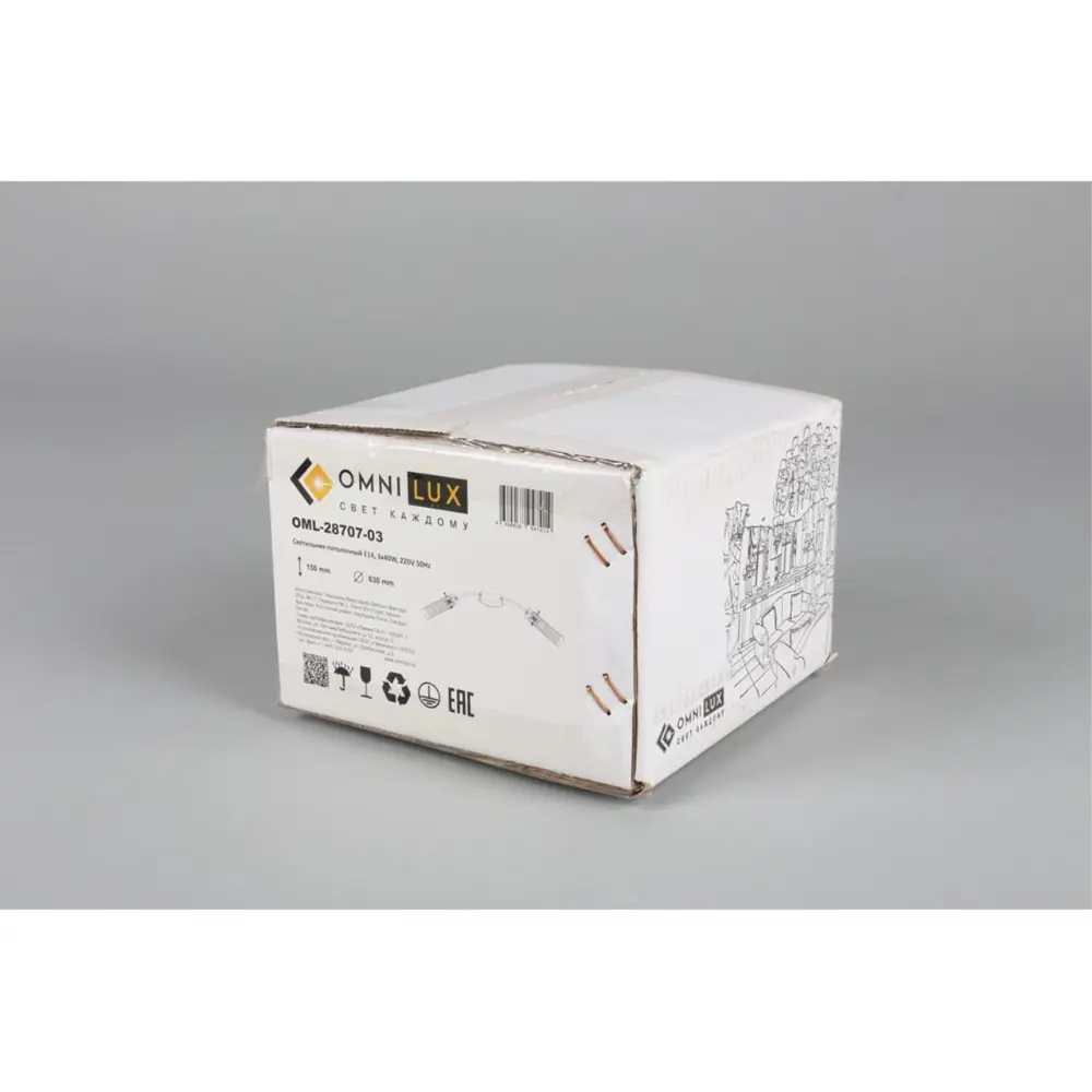 Фото 7 Люстра потолочная Omnilux Oml-130-70782 3 лампы 6 м² цвет хром