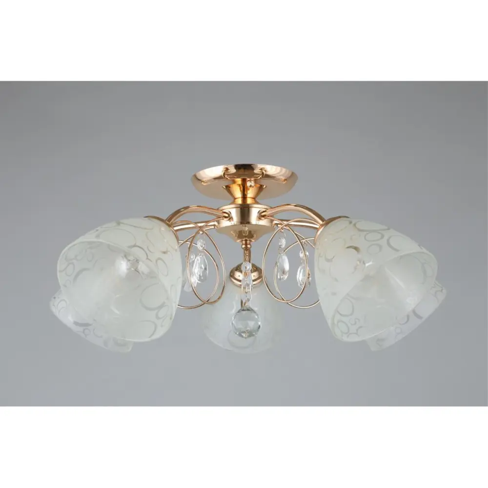 Фото 3 Люстра потолочная Omnilux Oml-150-70092 5 ламп 10 м² цвет золото