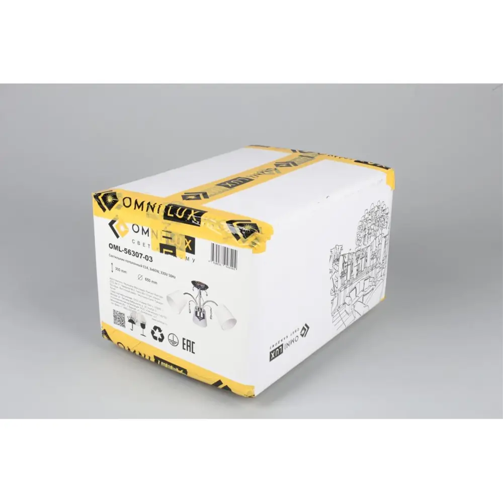 Фото 8 Люстра потолочная Omnilux Oml-130-70365 3 лампы 6 м² цвет хром