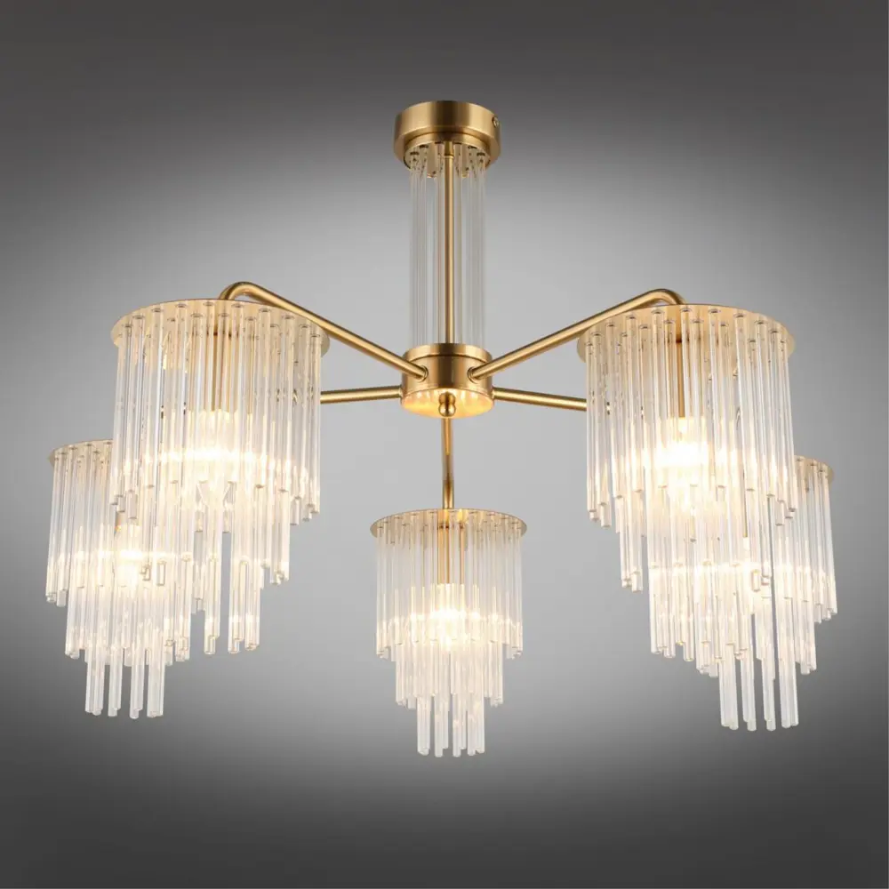 Фото 2 Люстра потолочная Omnilux Oml-150-71396 5 ламп 10 м² цвет латунь Фото 2 Люстра потолочная Omnilux Oml-150-71396 5 ламп 10 м² цвет латунь