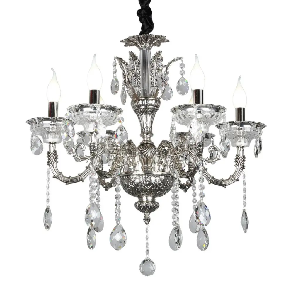 Фото Люстра подвесная Omnilux Oml-160-30507 6 ламп 12 м² цвет прозрачный