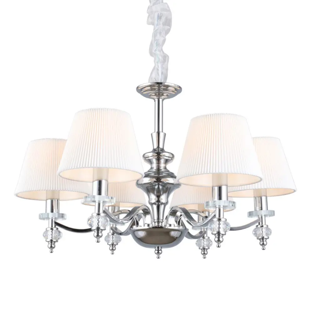 Фото Люстра подвесная Omnilux Oml-160-30727 6 ламп 12 м² цвет хром