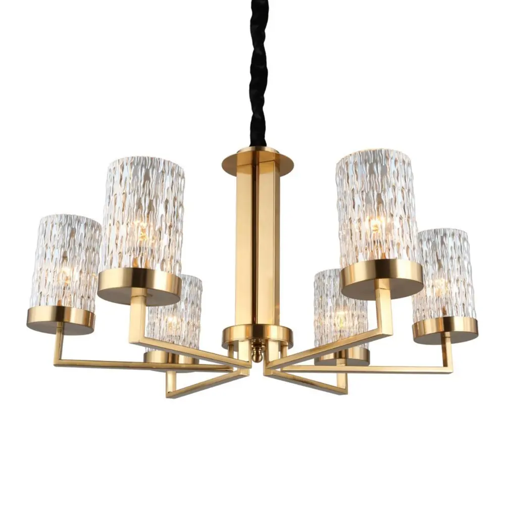 Фото Люстра подвесная Omnilux Oml-160-31748 6 лампы 12 м² цвет золото