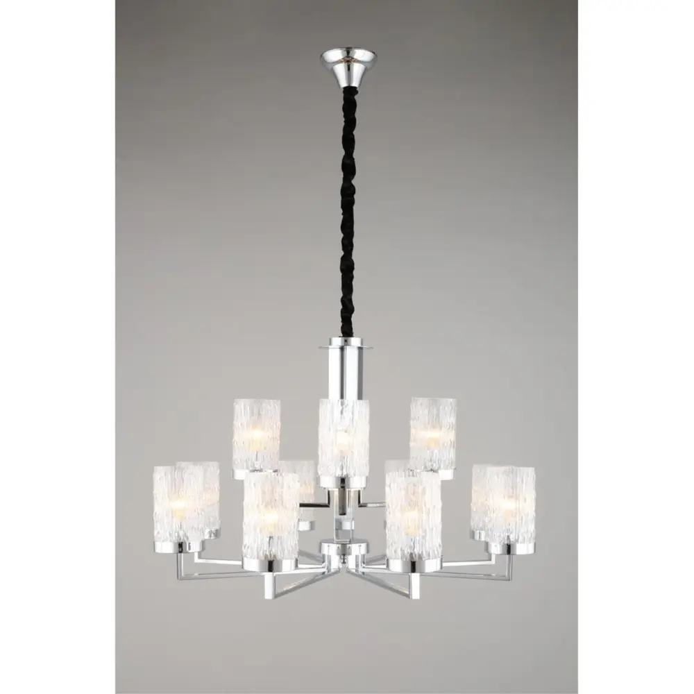 Фото 3 Люстра подвесная Omnilux Oml-121-30748 12 лампы 24 м² цвет хром