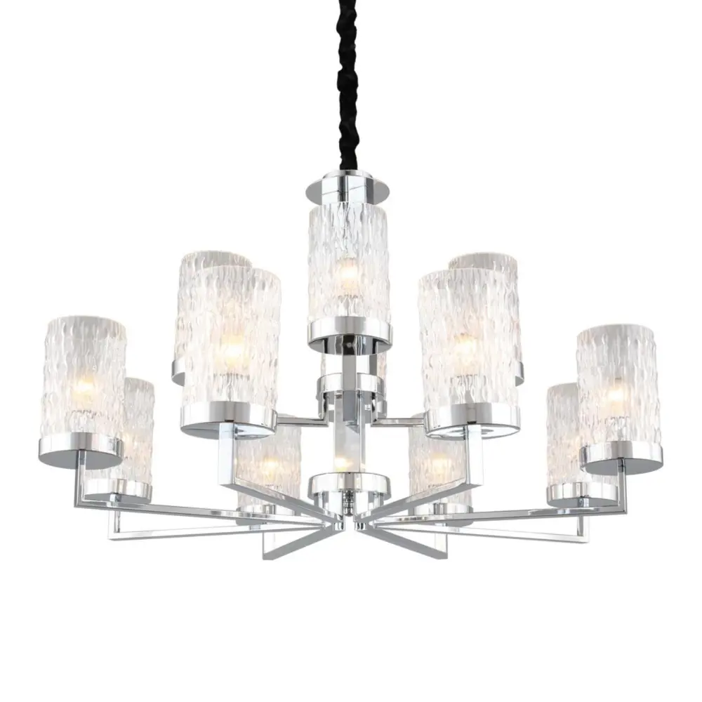 Фото Люстра подвесная Omnilux Oml-121-30748 12 лампы 24 м² цвет хром