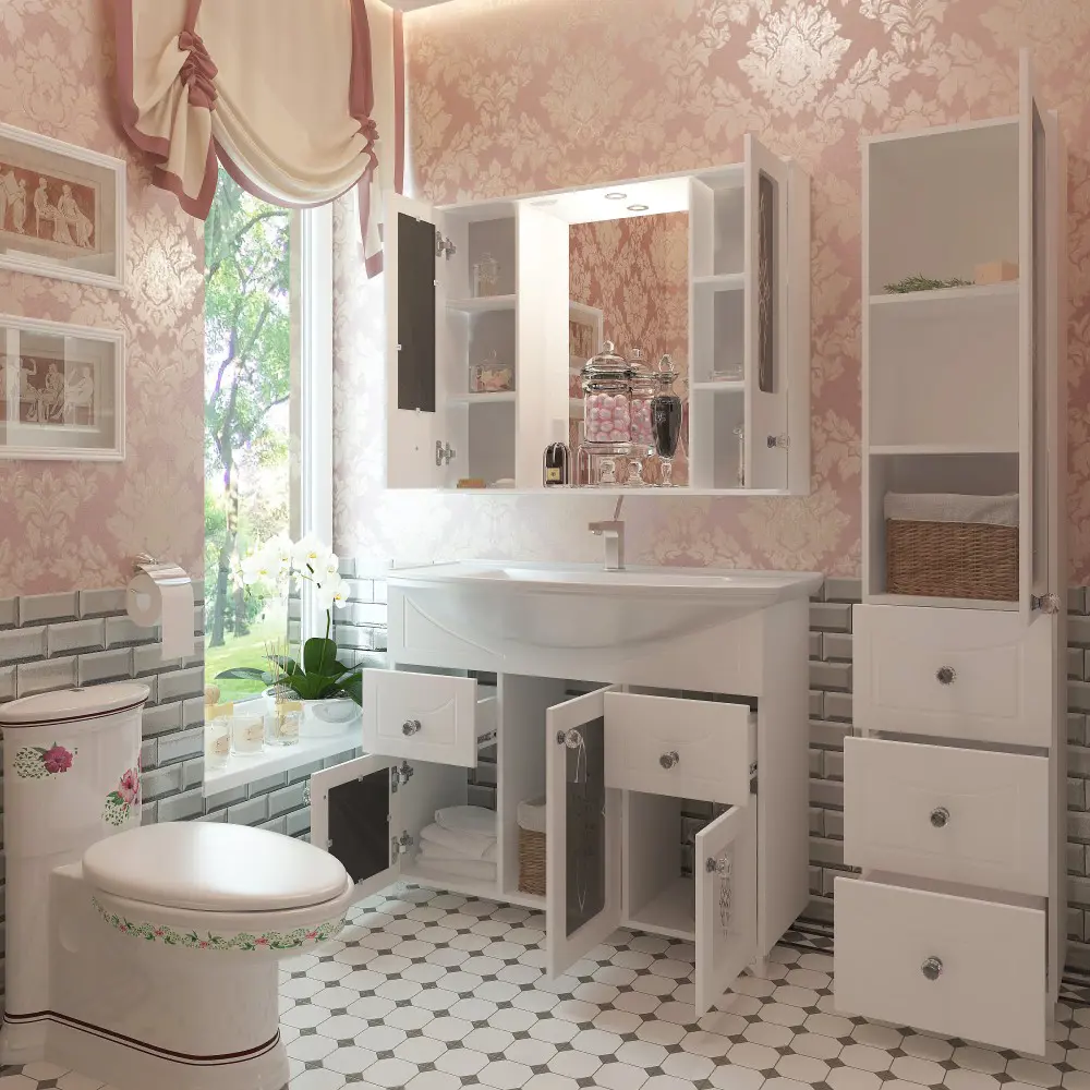 Фото 8 Тумба под раковину напольная Evagold УТ-00008129 102см цвет белый Фото 8 Тумба под раковину напольная Evagold УТ-00008129 102см цвет белый