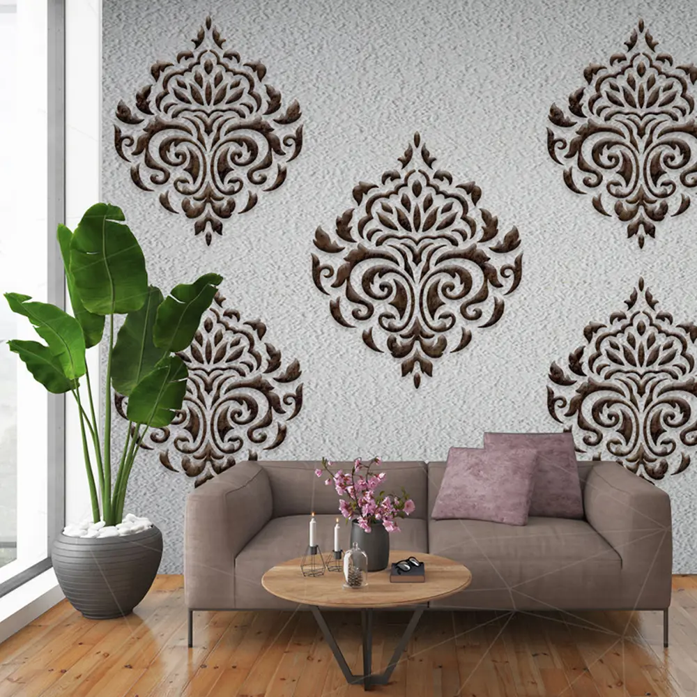 Фото 8 Трафарет Три кита Дамаск 40 x 50 для шпаклевки штукатурки Фото 8 Трафарет Три кита Дамаск 40 x 50 для шпаклевки штукатурки