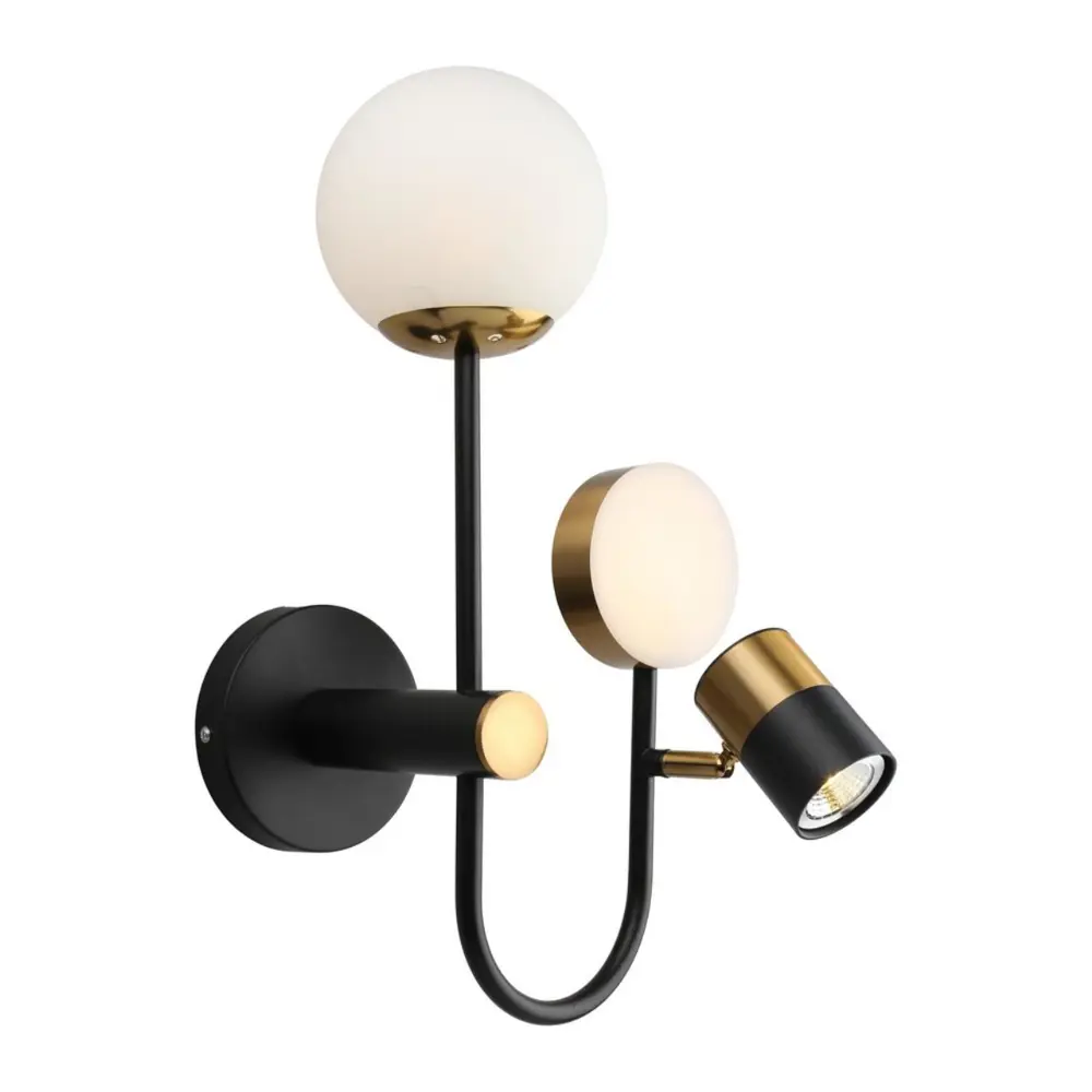 Фото Настенный светильник светодиодный Omnilux Oml-103-10800 нейтральный белый свет цвет черный