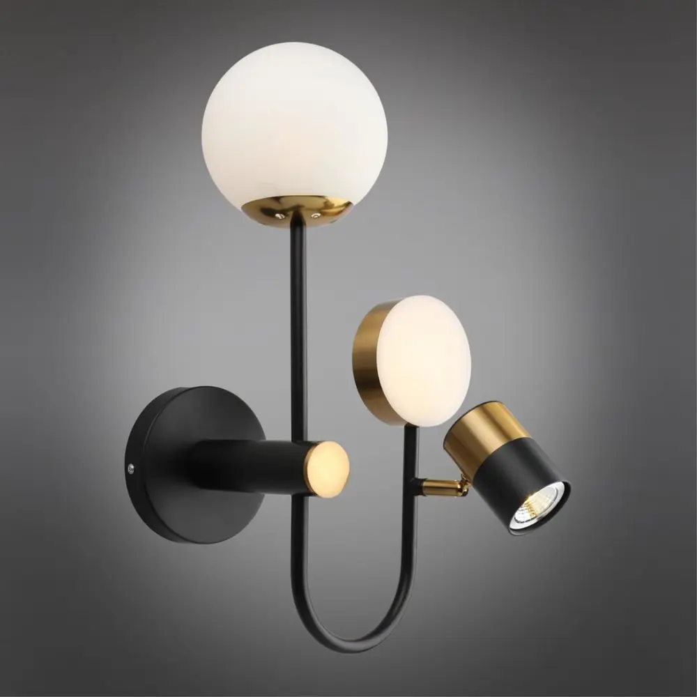 Фото 2 Настенный светильник светодиодный Omnilux Oml-103-10800 нейтральный белый свет цвет черный Фото 2 Настенный светильник светодиодный Omnilux Oml-103-10800 нейтральный белый свет цвет черный