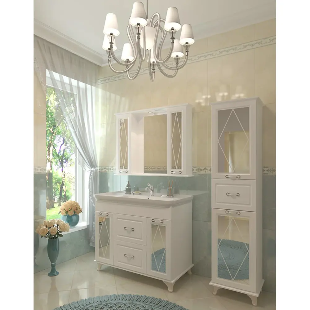 Фото 6 Шкаф для ванны напольный Evagold Viktoria 4040x180см цвет белый Фото 6 Шкаф для ванны напольный Evagold Viktoria 4040x180см цвет белый