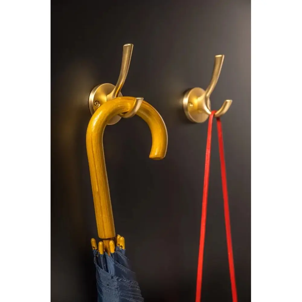 Фото 5 Крючок Gtv 5.9x7.5x10.5 см 2 рожка цвет матовое золото Фото 5 Крючок Gtv 5.9x7.5x10.5 см 2 рожка цвет матовое золото