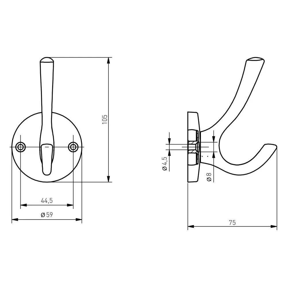Фото 2 Крючок Gtv 5.9x7.5x10.5 см 2 рожка цвет матовое золото Фото 2 Крючок Gtv 5.9x7.5x10.5 см 2 рожка цвет матовое золото