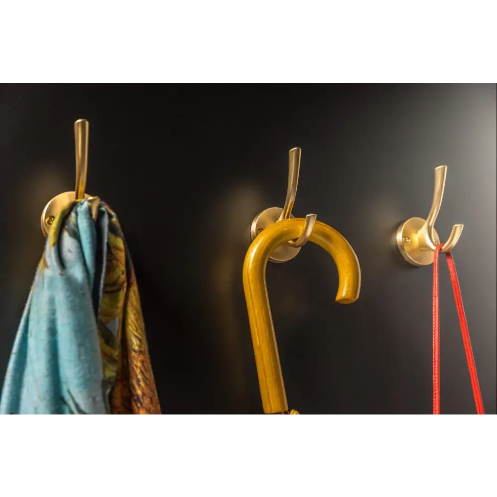Фото 6 Крючок Gtv 5.9x7.5x10.5 см 2 рожка цвет матовое золото Фото 6 Крючок Gtv 5.9x7.5x10.5 см 2 рожка цвет матовое золото