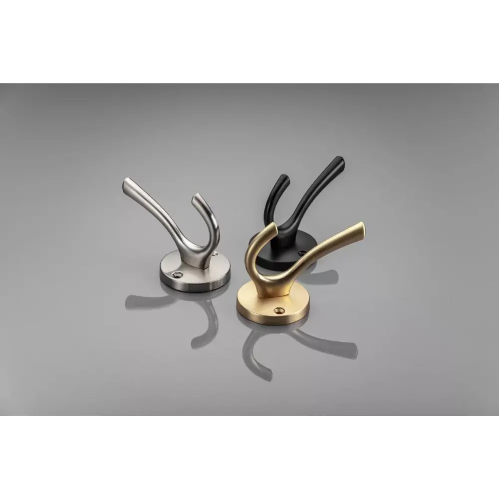 Фото 7 Крючок Gtv 5.9x7.5x10.5 см 2 рожка цвет матовое золото Фото 7 Крючок Gtv 5.9x7.5x10.5 см 2 рожка цвет матовое золото