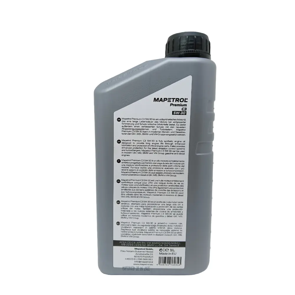 Фото 2 Масло моторное Mapetrol Premium C3 5W-30 1л Фото 2 Масло моторное Mapetrol Premium C3 5W-30 1л