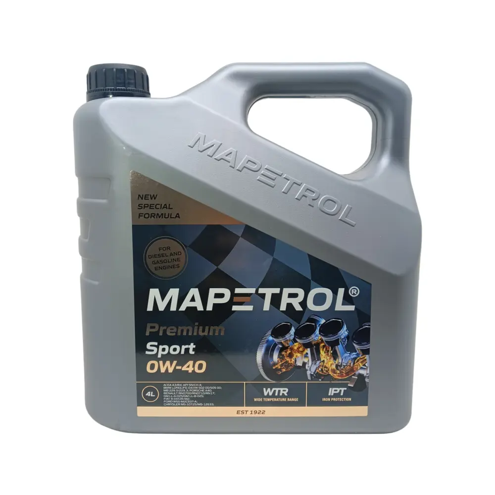 Фото Масло моторное Mapetrol Premium Sport 0W-40 4л Фото Масло моторное Mapetrol Premium Sport 0W-40 4л