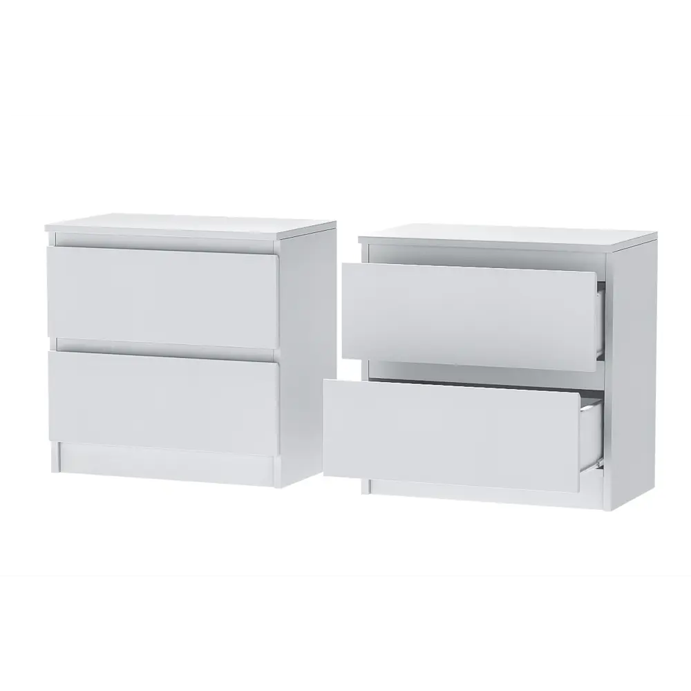 Фото Тумба прикроватная Dial 55x56x34 см 2 ящика ЛДСП цвет белый